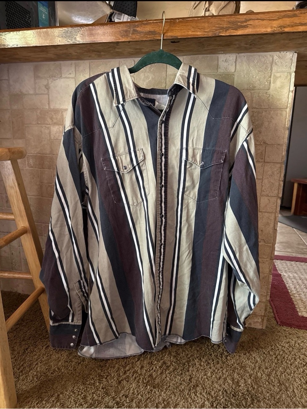 Vintage 1990s Wrangler brush popper pearl snap